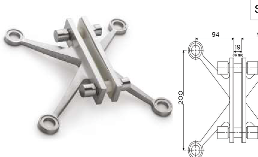 4 Way Spider With Fin