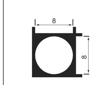 90° Section-8mm