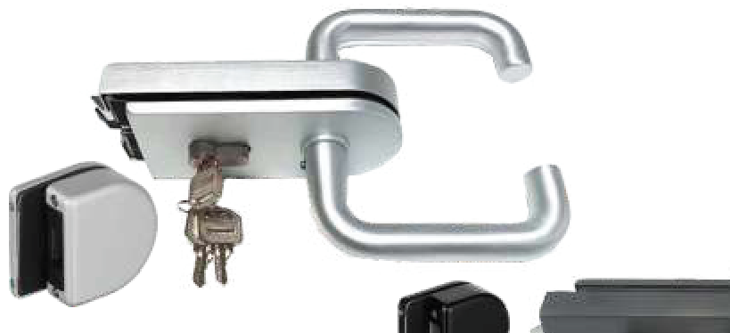 D-Type Glass Door Locks Glass To Glass
