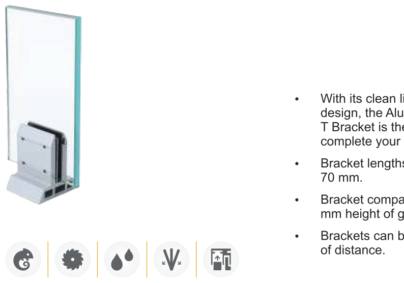 Aluminium Glass V Bracket