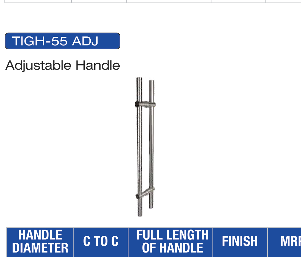 Glass Door Handles (38mm)